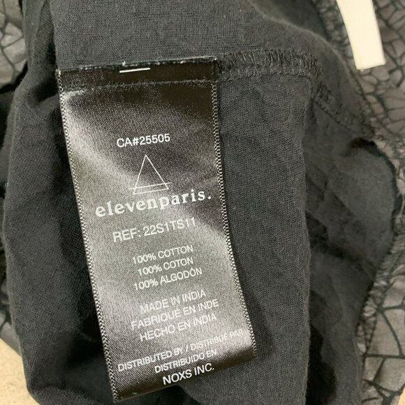 Eleven Paris Graphic T Shirt Black Crackle Print Streetwear Large - Picture 4 of 4